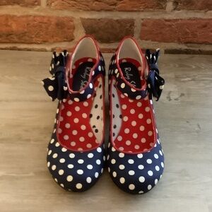 Navy Polka Dot Mary Jane Heels